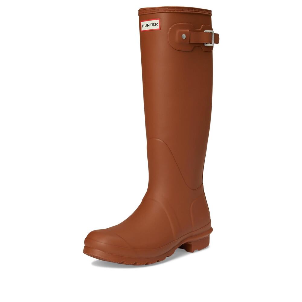 HUNTER WOMENS ORIGINAL TALL BOOTS MEDIUM BROWN,10 MEDIUM - Picture 7 of 7